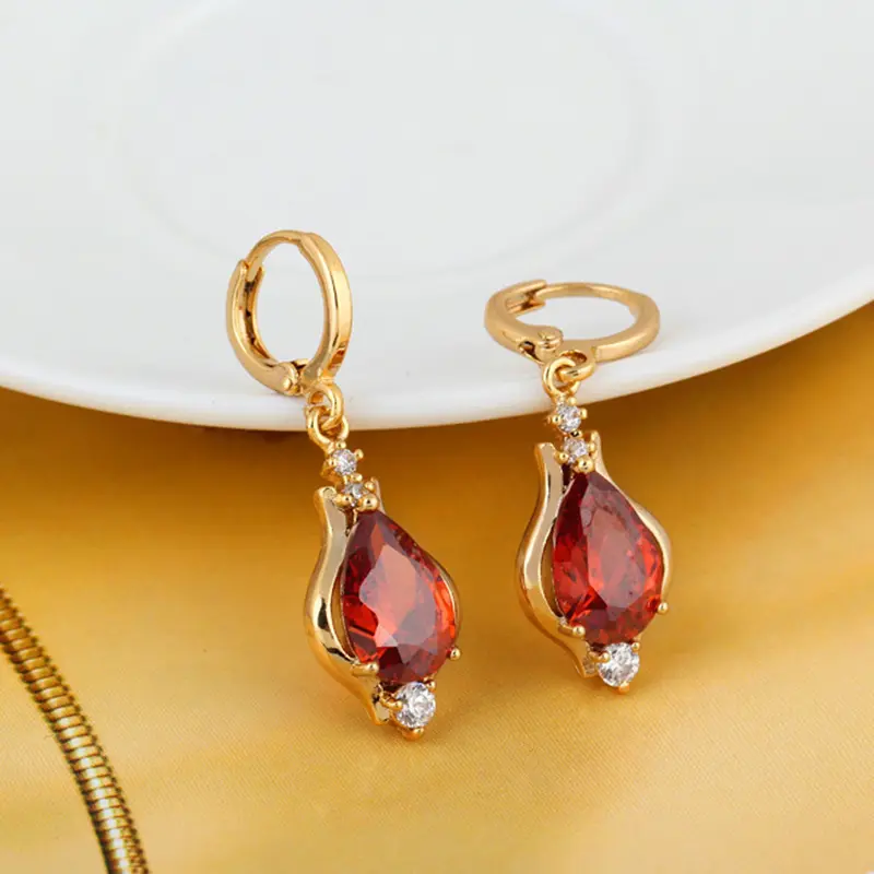 Stunning Multicolor Zircon Teardrop Earrings For Women - Fine Jewelry For Any Occasion Hoop Earring Women's Party Jewelry