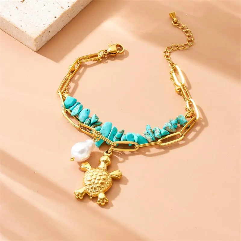 Ocean Style Starfish Shell Pendant Handmade Necklace Bracelet Summer Vacation Stainless Steel Jewelry Waterproof