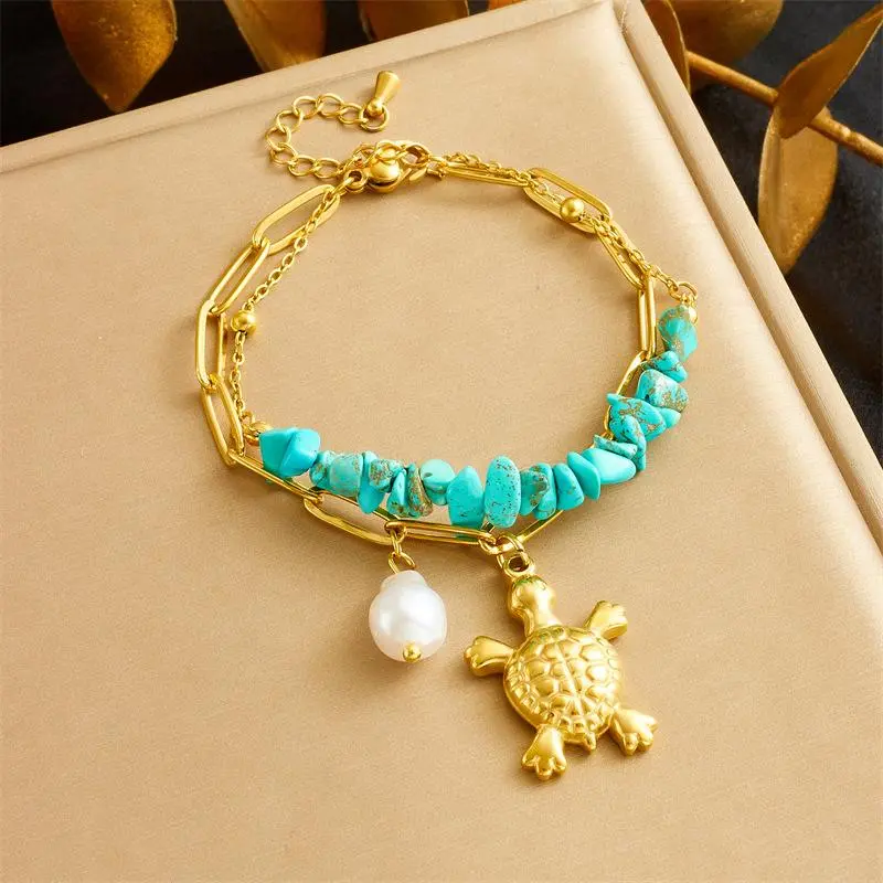 Ocean Style Starfish Shell Pendant Handmade Necklace Bracelet Summer Vacation Stainless Steel Jewelry Waterproof