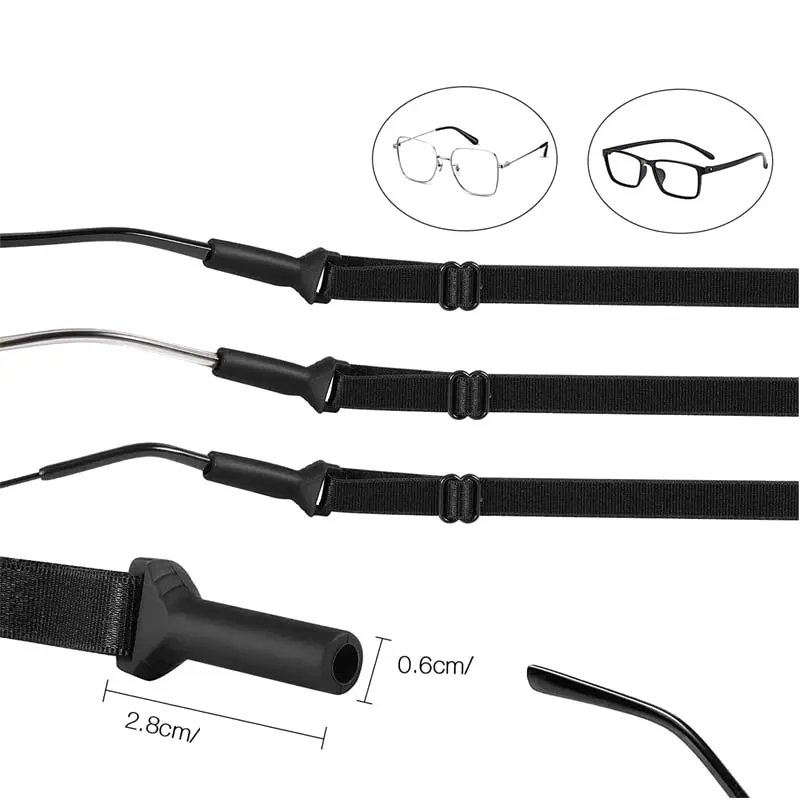 5PCS Glasses Chain Adjustable Size Elastic Rope Glasses Strap Sport Non Slip And Anti Drop Fixer Glasses Cord