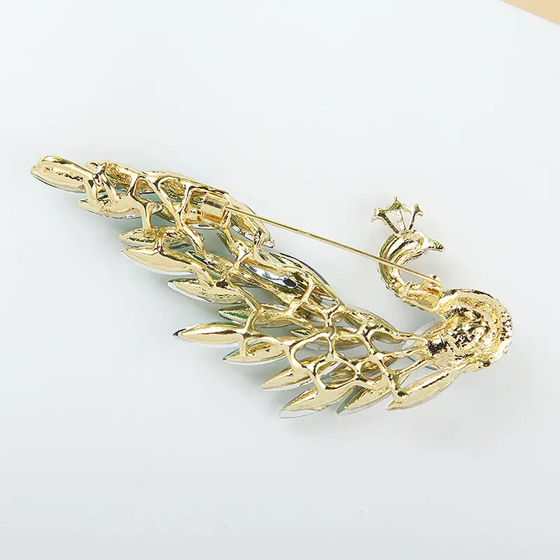 Fashion Animal Rhinestone Crystal Peacock Brooches For Women Clothing Coat Jewelry Accessries Gifts