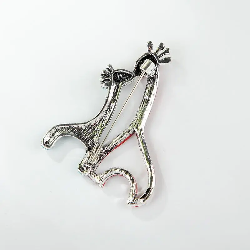 Fashion Rhinestone Animal Double Giraffe Brooches For Women Clothing Coat Jewelry Accessries Gifts