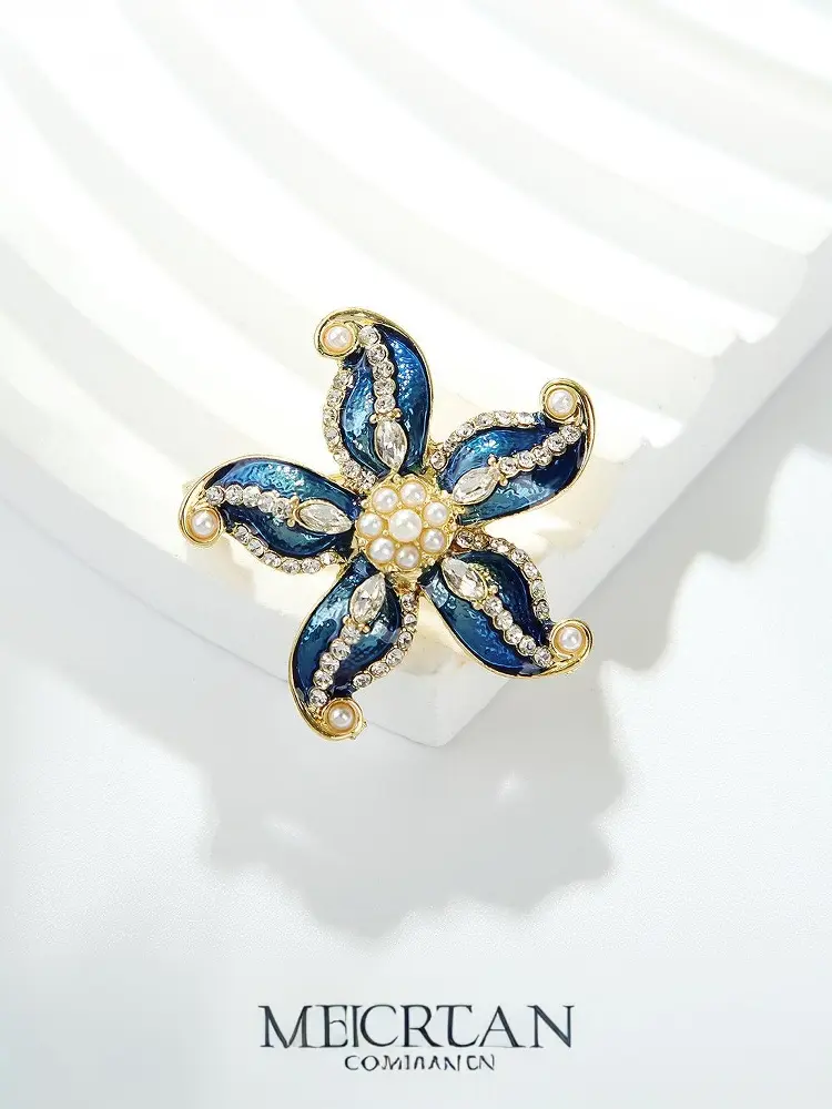 Retro Drip Oil Studded Pearl Starfish Brooches For Women Clothing Coat Jewelry Accessries Gifts