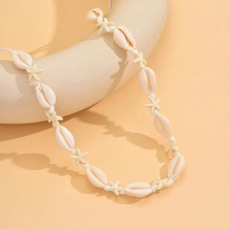Bohemian Shell Chain Clavicle Necklace Fashion Rice Beads Multi Layered Necklace Summer Sexy Beach Jewelry Gifts