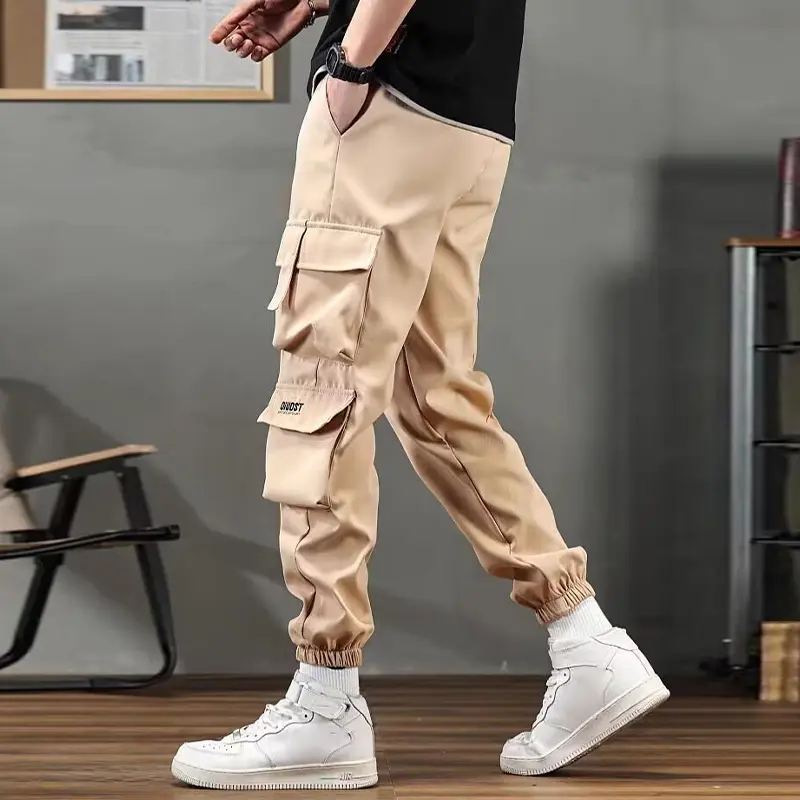 Men New Casual Cargo Pants Male Fashion American Style Multiple Pocket Loose Fit Pants High Street Loose Fit Plus Size Pants