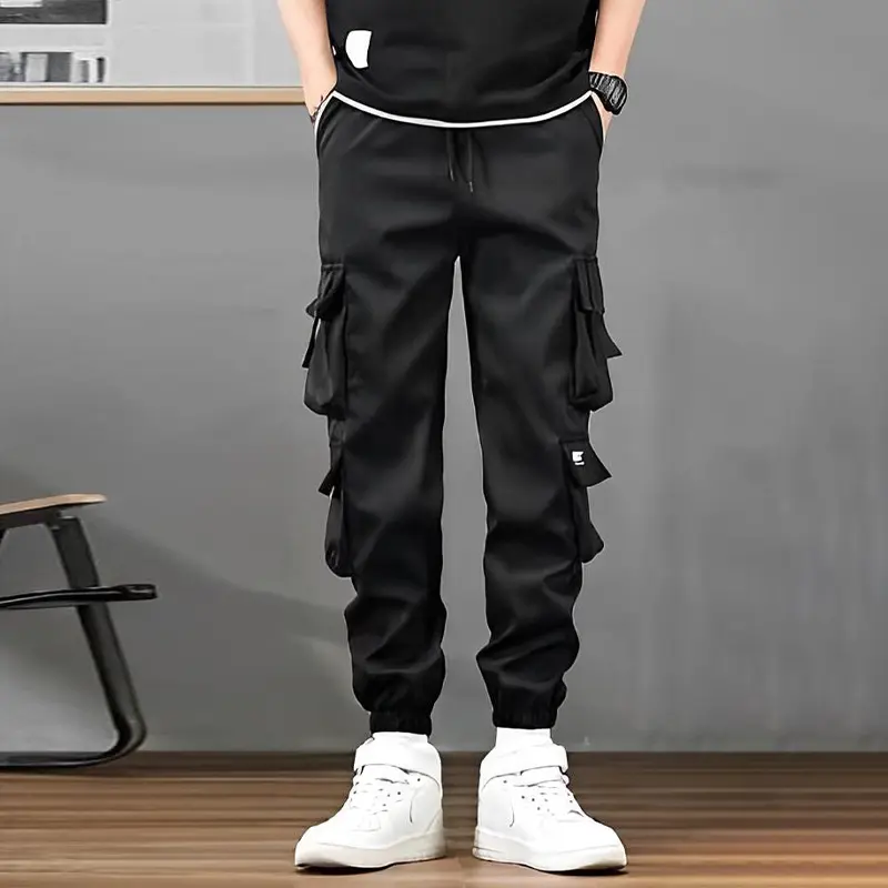 Men New Casual Cargo Pants Male Fashion American Style Multiple Pocket Loose Fit Pants High Street Loose Fit Plus Size Pants