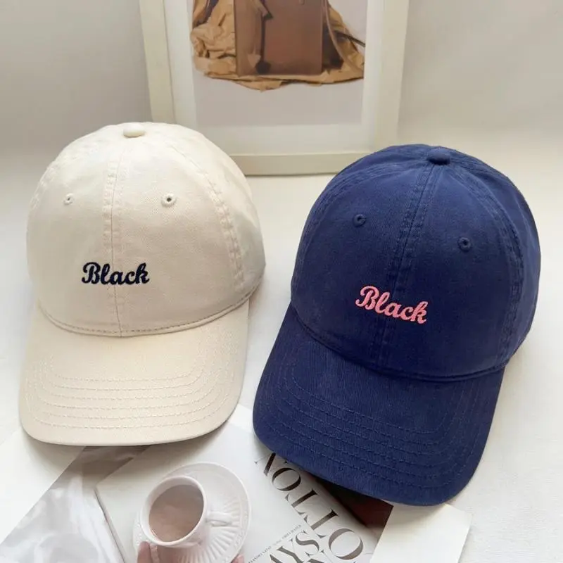 Retro Beack Letter Embroidery Baseball Caps Spring Summer Men Women Cotton Adjustable Casual Hat Hip Hop Streetwear Sun Hats