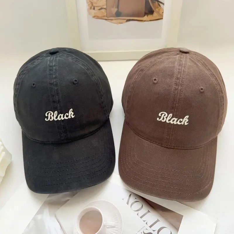 Retro Beack Letter Embroidery Baseball Caps Spring Summer Men Women Cotton Adjustable Casual Hat Hip Hop Streetwear Sun Hats
