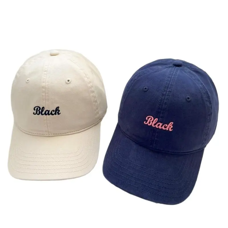 Retro Beack Letter Embroidery Baseball Caps Spring Summer Men Women Cotton Adjustable Casual Hat Hip Hop Streetwear Sun Hats