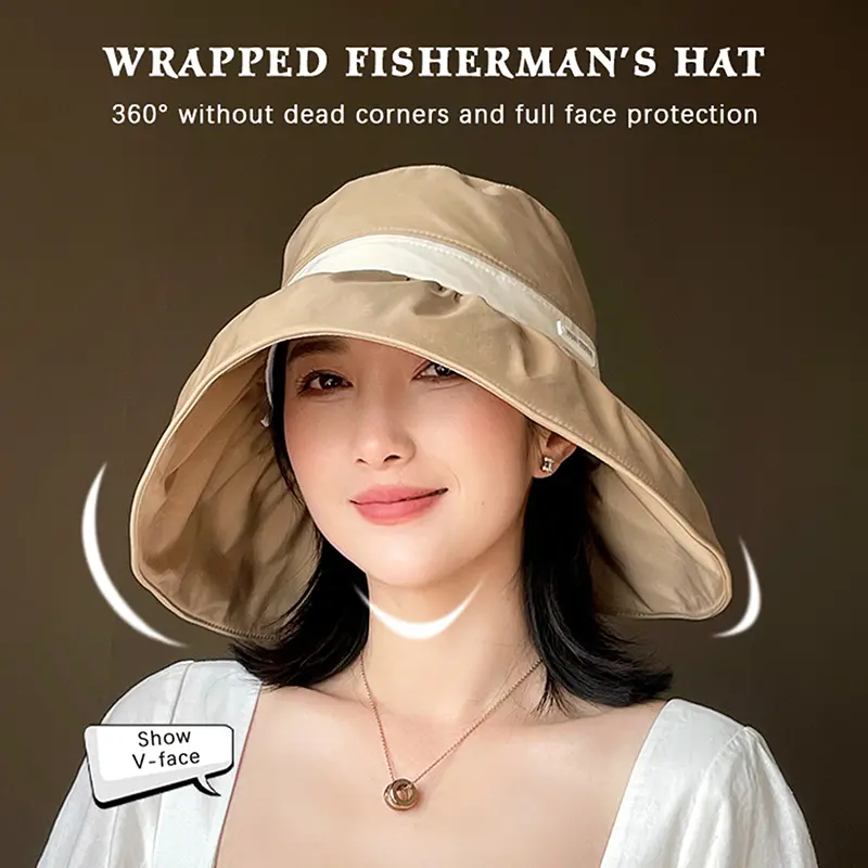 New UPF50+ Sun Protection Bucket Hat For Sun Protection Sun Hats Women Travel Visor Cap Fisherman Hat Outdoor