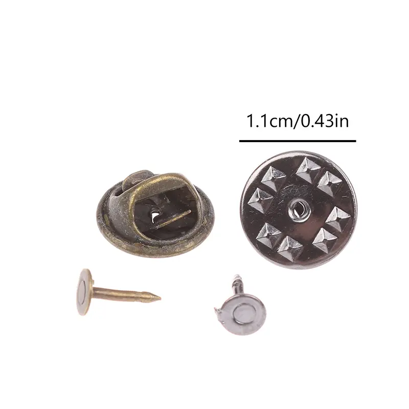 50Set Round Metal Locking Pin Back Brooch Badge Holder Lapel Base For DIY Jewelry Brooch Craft Accessories