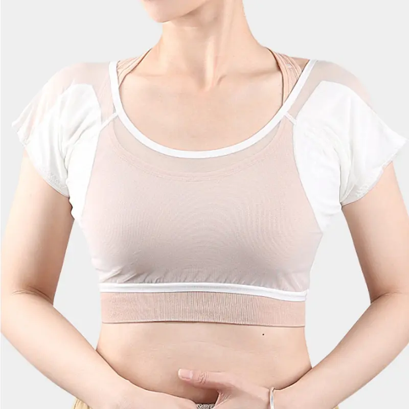 Transparent Sweat Absorbing Clothes Ultra-thin Mesh Quick-drying Chest Wrap Vest Sweat Proof Underarm Sweat Pads T-shirt Women