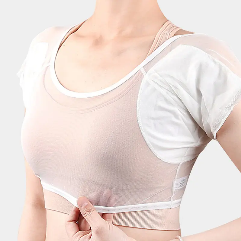 Transparent Sweat Absorbing Clothes Ultra-thin Mesh Quick-drying Chest Wrap Vest Sweat Proof Underarm Sweat Pads T-shirt Women