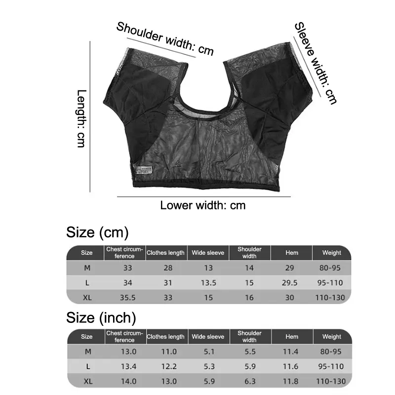 Transparent Sweat Absorbing Clothes Ultra-thin Mesh Quick-drying Chest Wrap Vest Sweat Proof Underarm Sweat Pads T-shirt Women