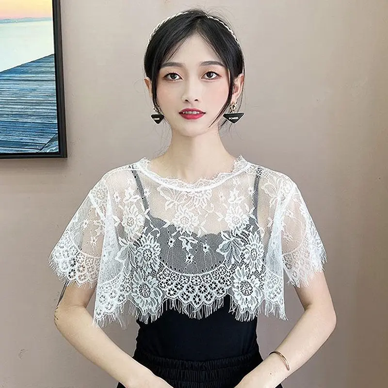 Women Scarf Lace Lace Shawl White Black Blouse Shoulders Scarf Fake Collar Cape Spring Autumn