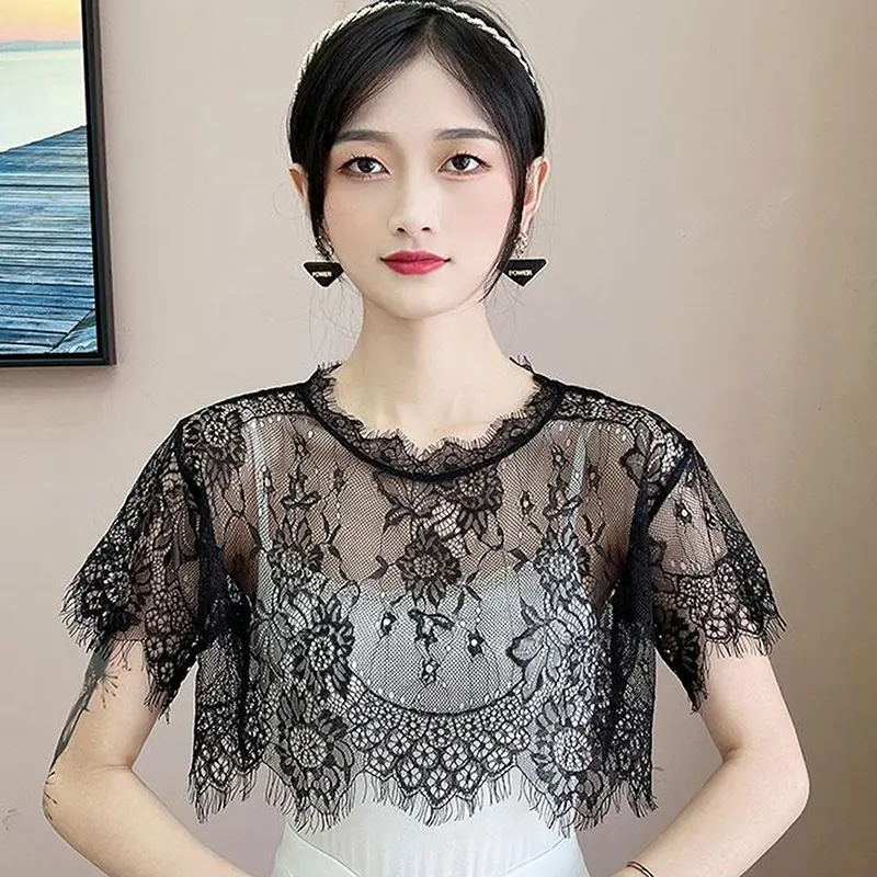 Women Scarf Lace Lace Shawl White Black Blouse Shoulders Scarf Fake Collar Cape Spring Autumn