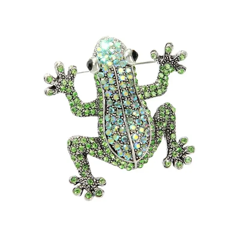 Fashion Rhinestone Animal Frog Brooches For Women Clothing Coat Jewelry Accessries Gifts