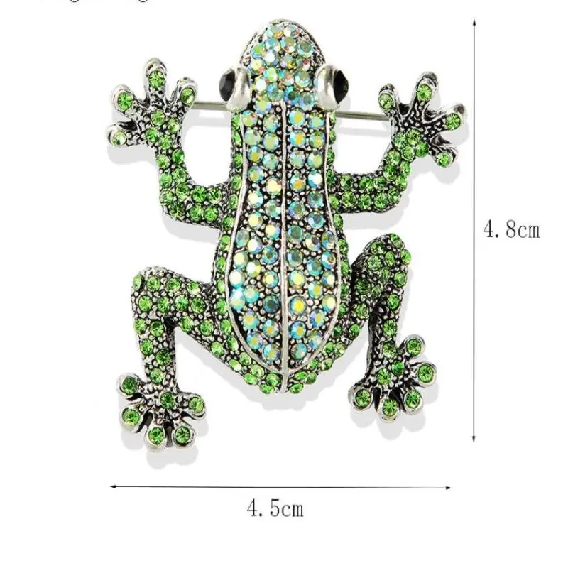 Fashion Rhinestone Animal Frog Brooches For Women Clothing Coat Jewelry Accessries Gifts