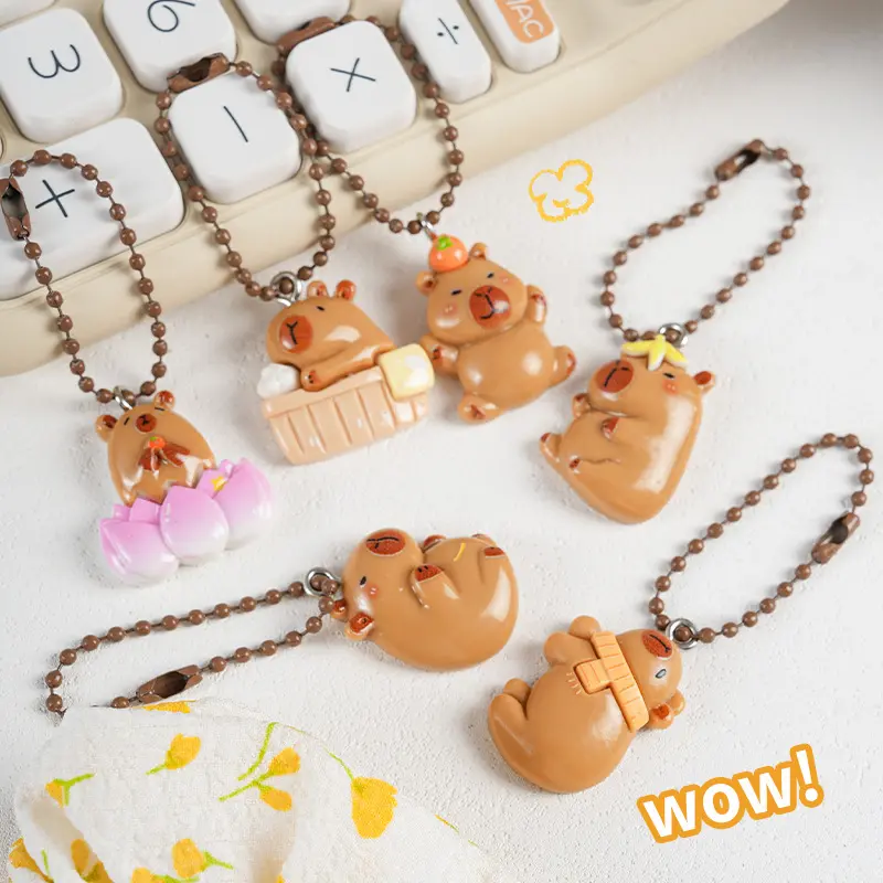 Cartoon Capybara Keychain Cute Cars Key Ring Backpack Pendant Decoration Accessories Gifts
