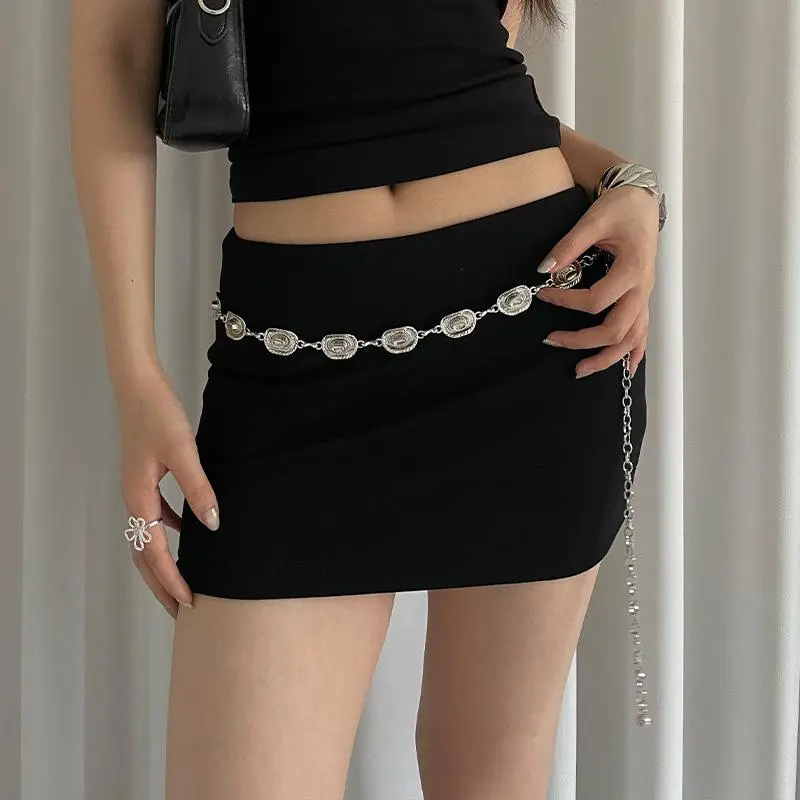Retro Versatile Ethnic Style Metal Bohemian Waist Chain Belt For Women Fashion Waist Seal Body Decor Accessories