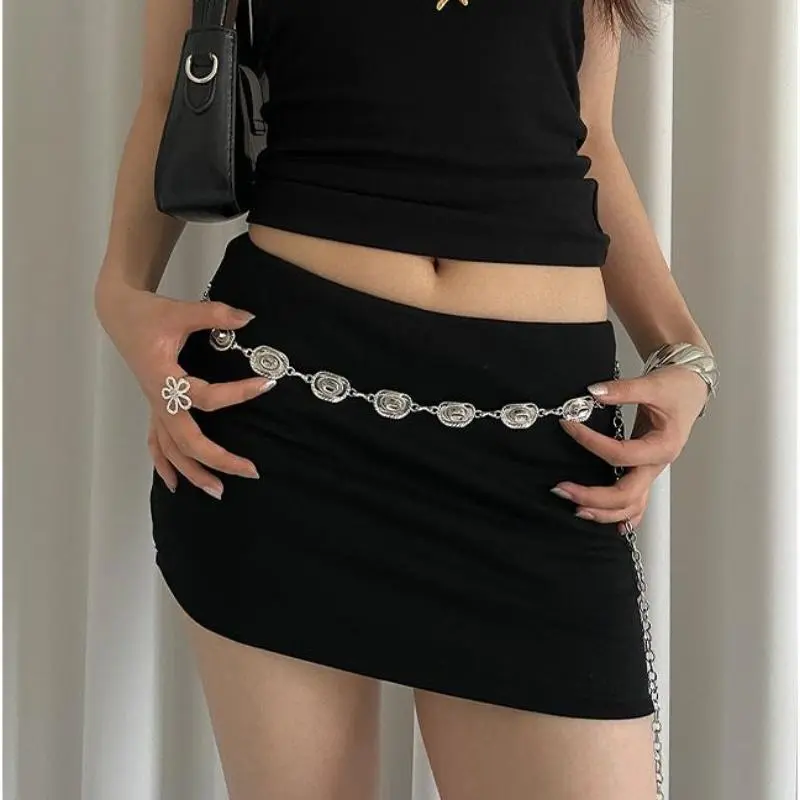 Retro Versatile Ethnic Style Metal Bohemian Waist Chain Belt For Women Fashion Waist Seal Body Decor Accessories