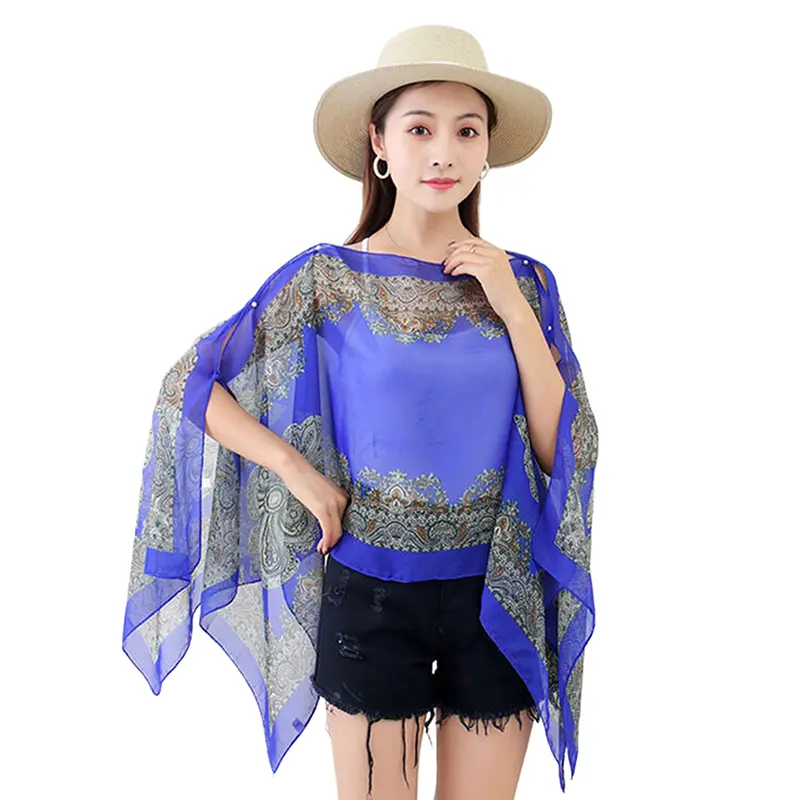 Fashion Woman Scarf Shawl Beach Cover-Ups Blouses Sun Protection Cardigan Summer Beach Holiday Cardigan Women Long Blouses Tops