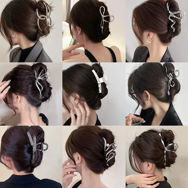 Korean Style Fashion Cool Metal Hair Claws Temperament Personality Shark Clips For Women Simple Headwear Hair Accessories