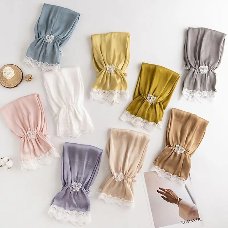 Lace Bow Sun Protection Sleeves Women Korean Fashion Loose Ice Silk Sleeves Summer Anti-UV Sunshade Cycling Driving Oversleeve