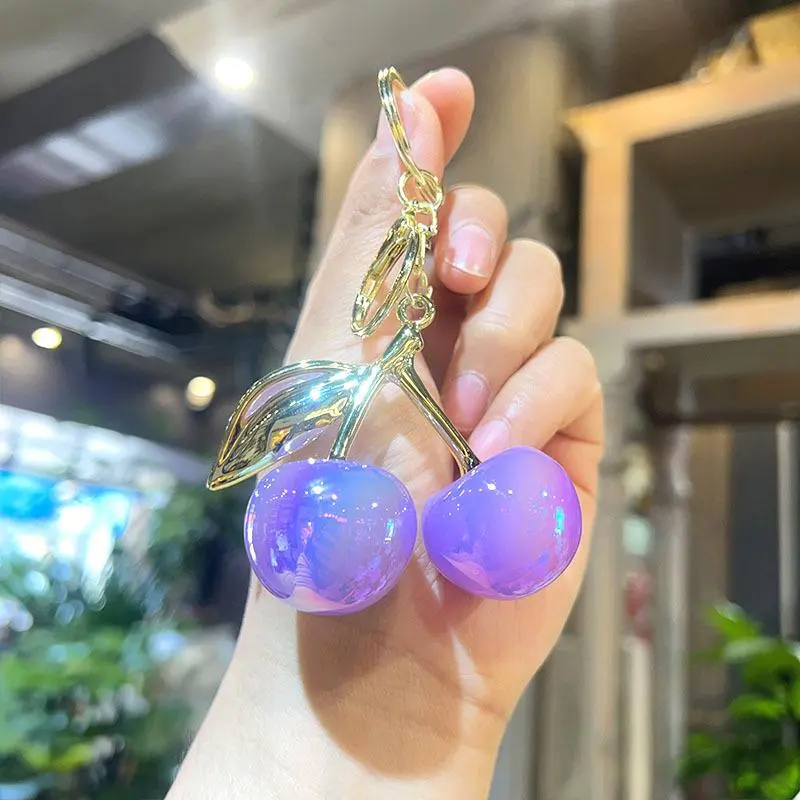 Exquisite Cute Cherry Keychain Simulated Fruit Keyring Pendant For Women Girls Handbag Decoration Bag Charm Car Keyring Gifts