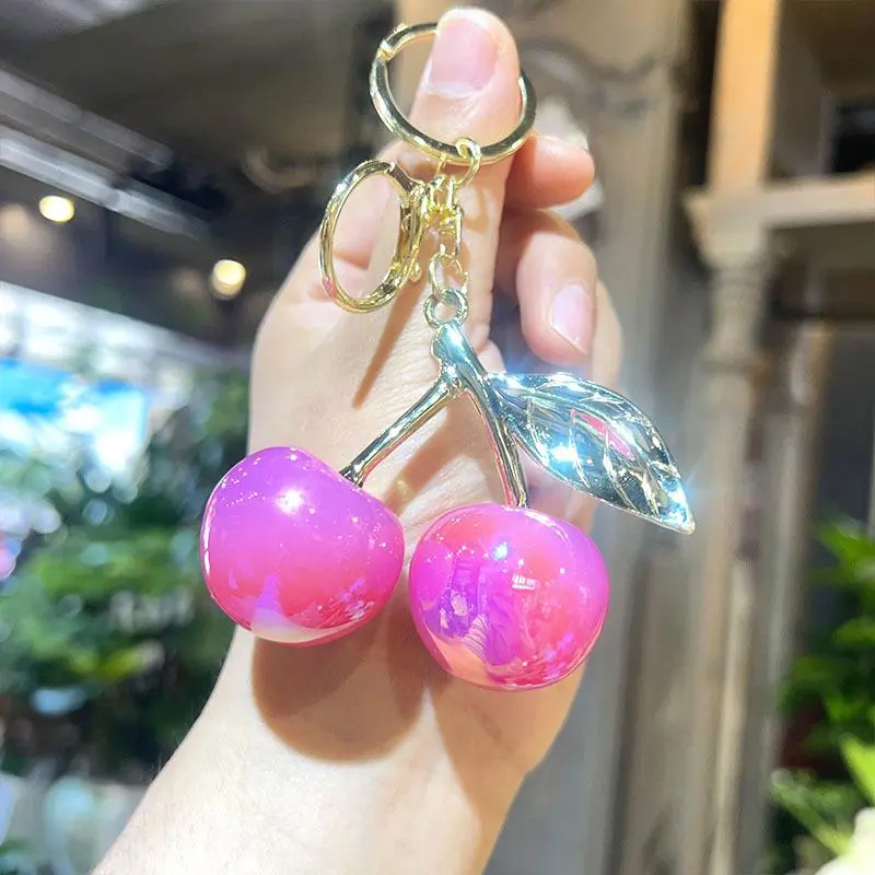 Exquisite Cute Cherry Keychain Simulated Fruit Keyring Pendant For Women Girls Handbag Decoration Bag Charm Car Keyring Gifts
