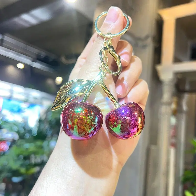 Exquisite Cute Cherry Keychain Simulated Fruit Keyring Pendant For Women Girls Handbag Decoration Bag Charm Car Keyring Gifts