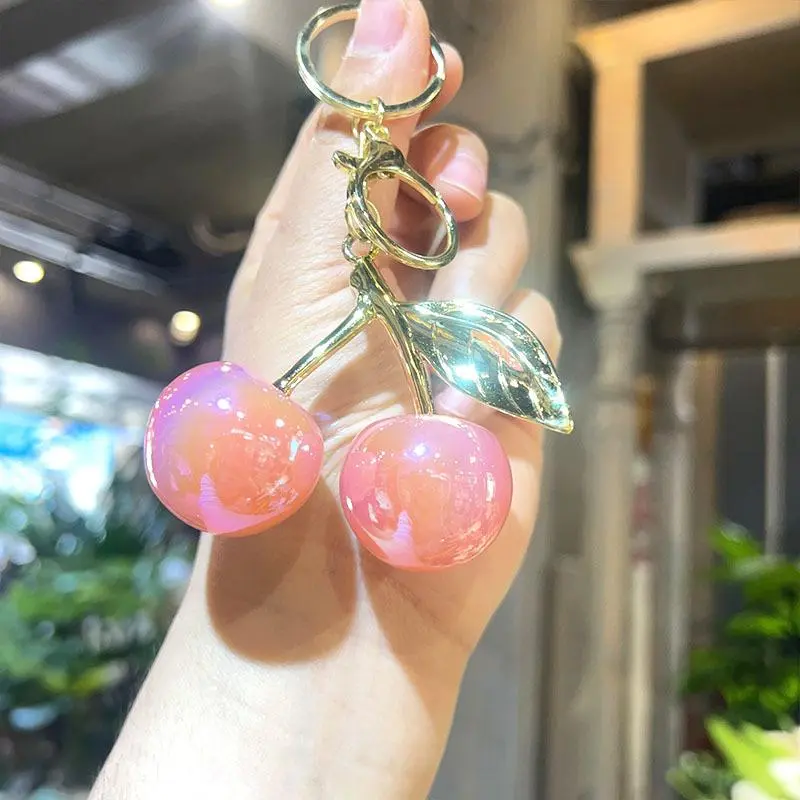Exquisite Cute Cherry Keychain Simulated Fruit Keyring Pendant For Women Girls Handbag Decoration Bag Charm Car Keyring Gifts