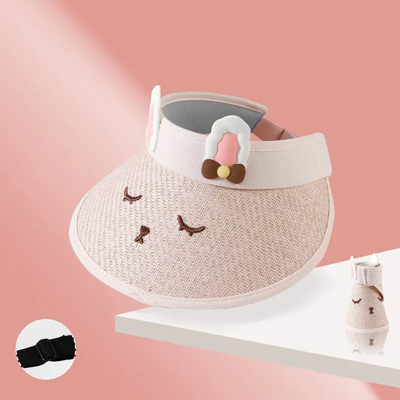 Summer Children Sunshade Hat Outdoor Boy Girl Sunscreen Hat Cute Cartoon Baby Empty Top Cap 2-14Year Kids Big Brim Fisherman Cap