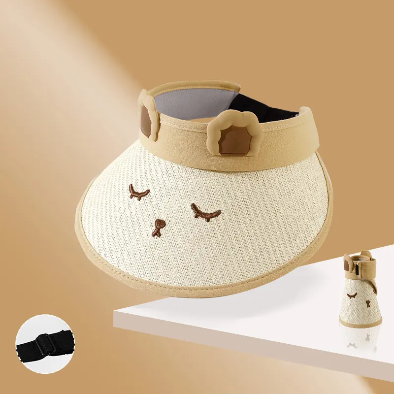 Summer Children Sunshade Hat Outdoor Boy Girl Sunscreen Hat Cute Cartoon Baby Empty Top Cap 2-14Year Kids Big Brim Fisherman Cap