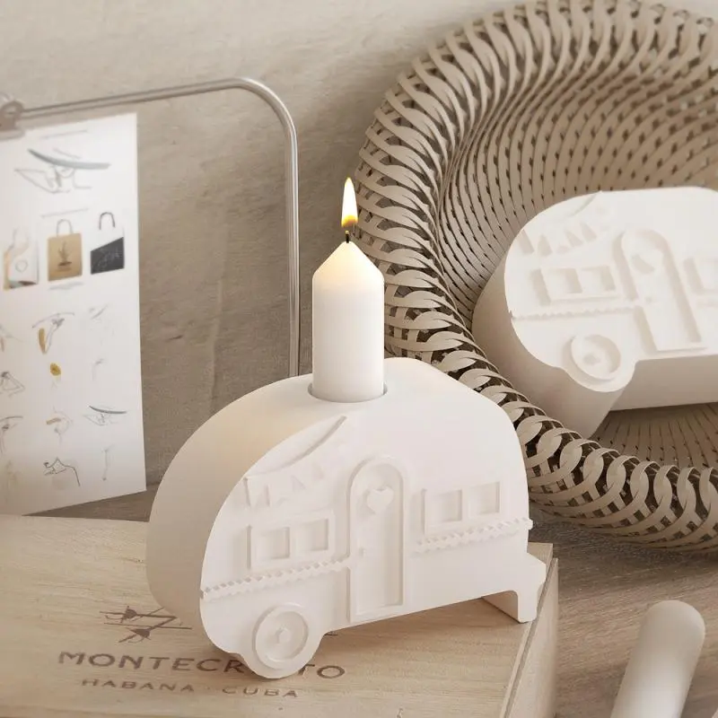 DIY Car Shape Candle Holder Resin Mold Aroma Candle Base Silicone Mold Home Decoration