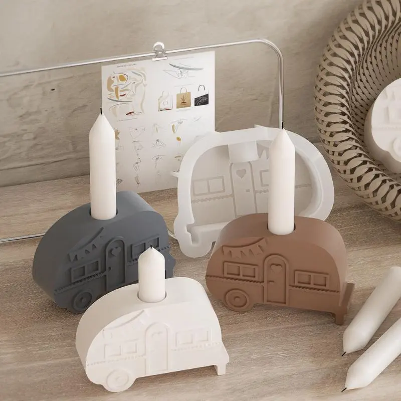 DIY Car Shape Candle Holder Resin Mold Aroma Candle Base Silicone Mold Home Decoration
