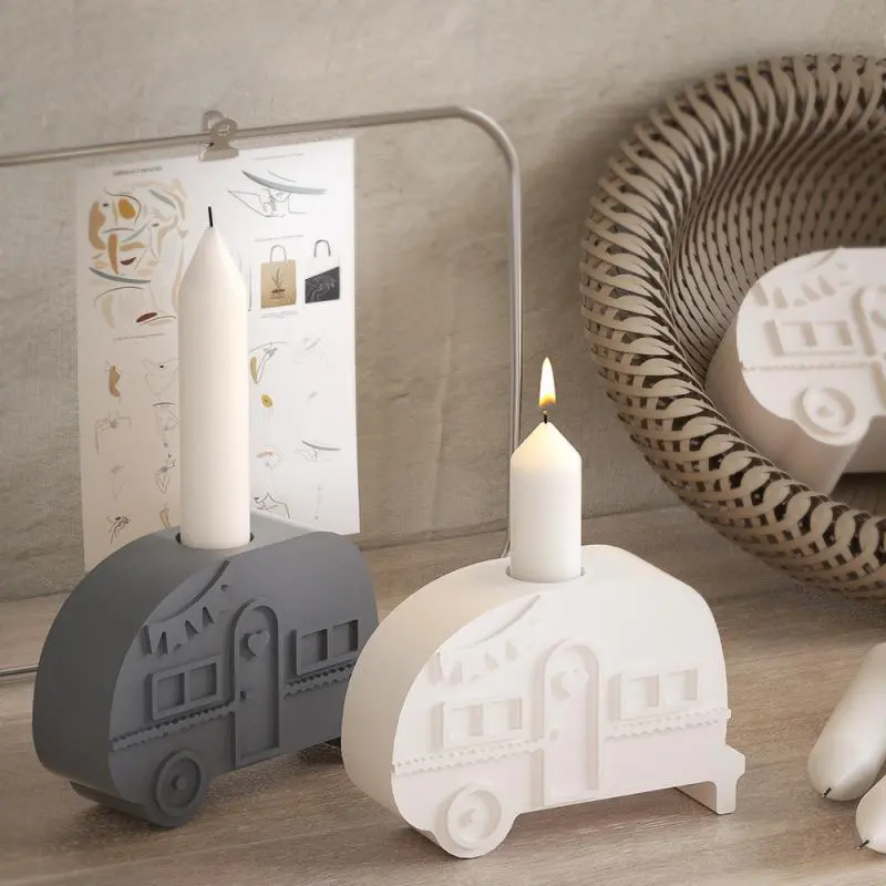 DIY Car Shape Candle Holder Resin Mold Aroma Candle Base Silicone Mold Home Decoration