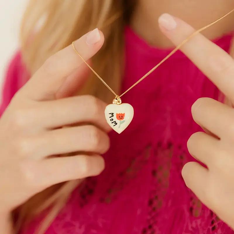 Distinctive Opening Closing Heart Shaped Photo Album Pendant; Stainless Steel Trendy Necklace.