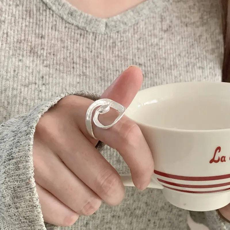 Geometric Spiral Rings For Women Minimalist Fashion Round Ring Fine Jewelry Gift