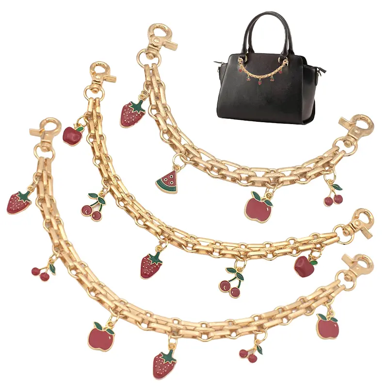 Pendant Flash Cherry Bag Decorated With Multi-colored Fashion Bag Chain Pendant Cherry Keylink Designer Bag