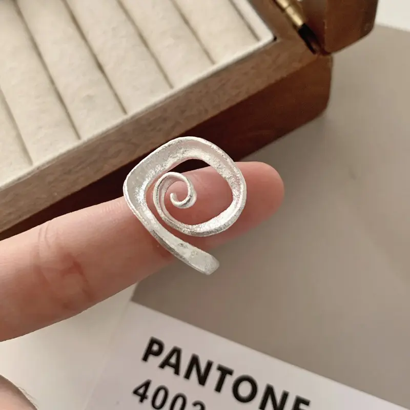 Geometric Spiral Rings For Women Minimalist Fashion Round Ring Fine Jewelry Gift