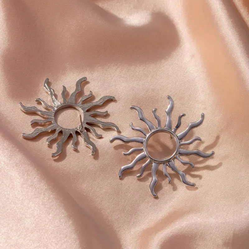 1Pair Fashion Temperament Elegant Sun Flower Stud Earrings For Women Piendientes