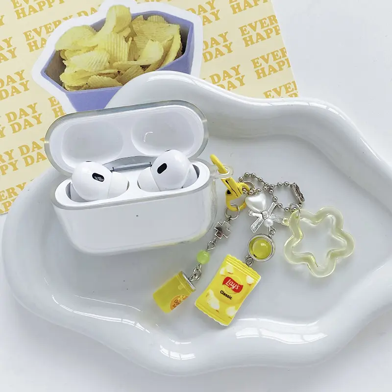 Cute Potato Chips Jelly Jam Lanyard Keychain Y2K Creative Food Keyring Vintage Phone Chain Bag Pendant Decoration Gifts