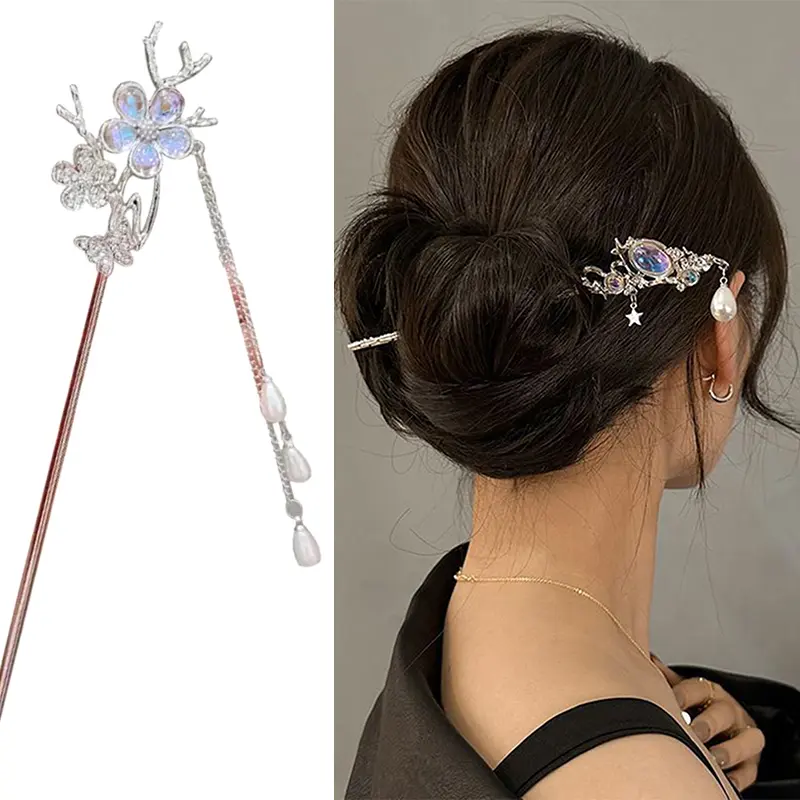 Vintage Chinese Style Hairpins Handmade Hair Sticks For Women Girls Exquisite Hair Fork Versatile Hair Accessories Gifts