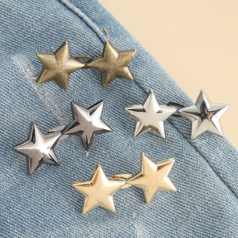 One-Piece Adjustable Fasteners for Jeans; Waist Reducing Retractable Button Loose Pants Clip