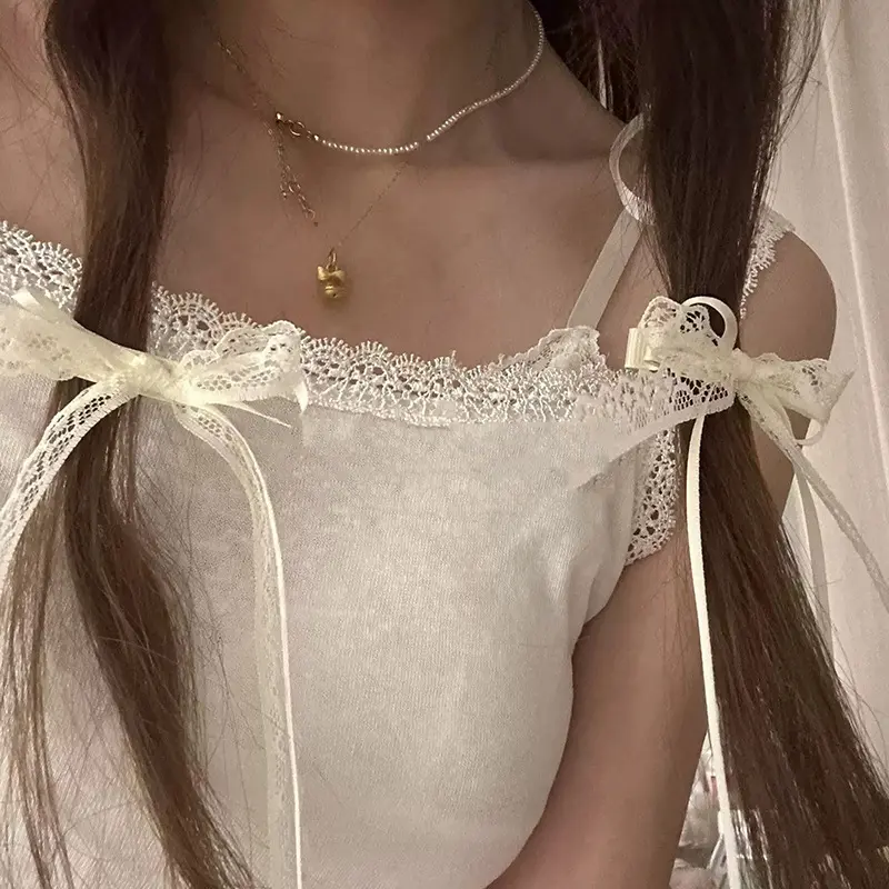 New Sweet Long Hairpins French Lolita Lace Ribbon Tassel Bowknot Hair Clip For Women Girl Party Barrettes Headwear Accessories