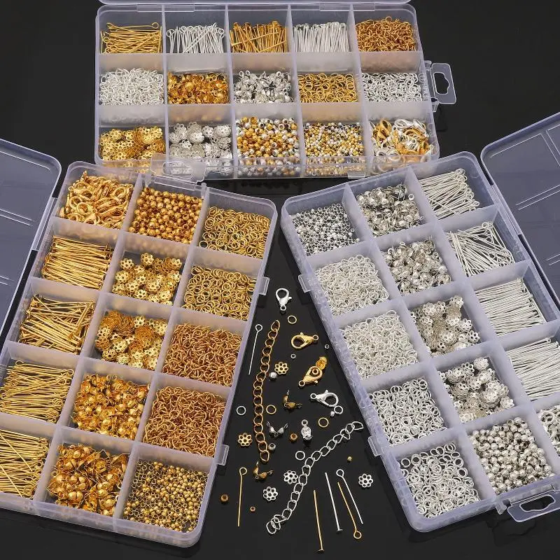 1260pcs/Set Jewelry Making Starter Kit Earrings Necklace Findings DIY Beads Jewelry AccessoriesSuitable For Adults And Beginners