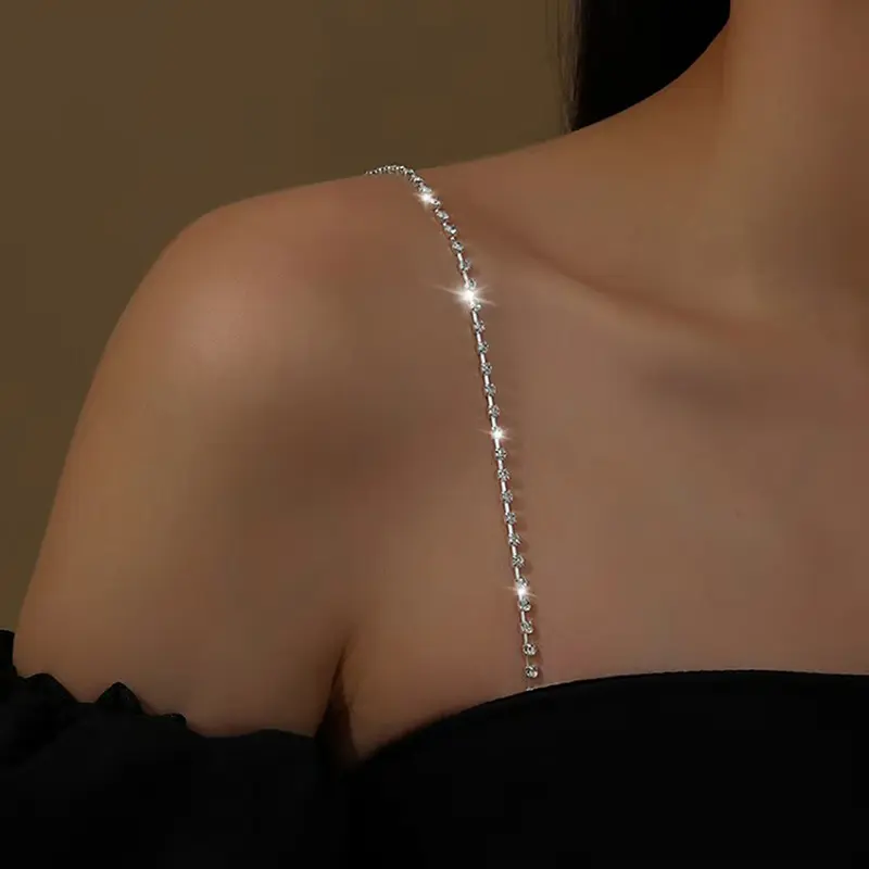 Fashion Shoulder Straps Crystal Underwear Straps Metal Bra Straps Non-Slip Sexy Invisible Cool Women Bra Strap For Decor