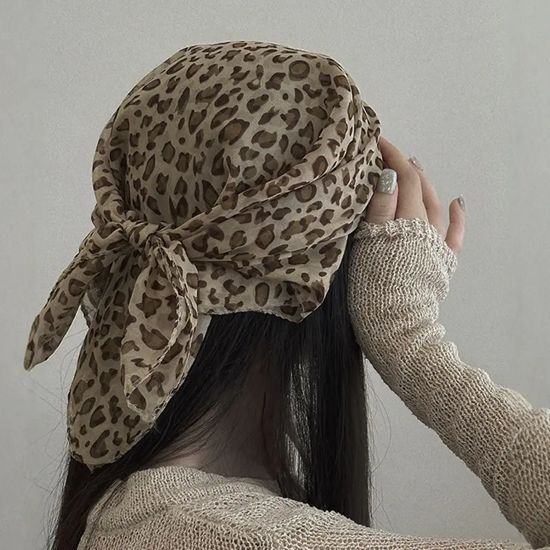 Women's Fashion Retro Leopard Print Headscarf American Style Hip-hop Street Punk Headscarf