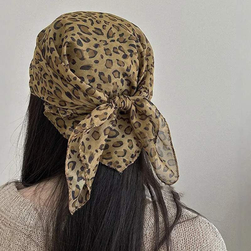 Women's Fashion Retro Leopard Print Headscarf American Style Hip-hop Street Punk Headscarf